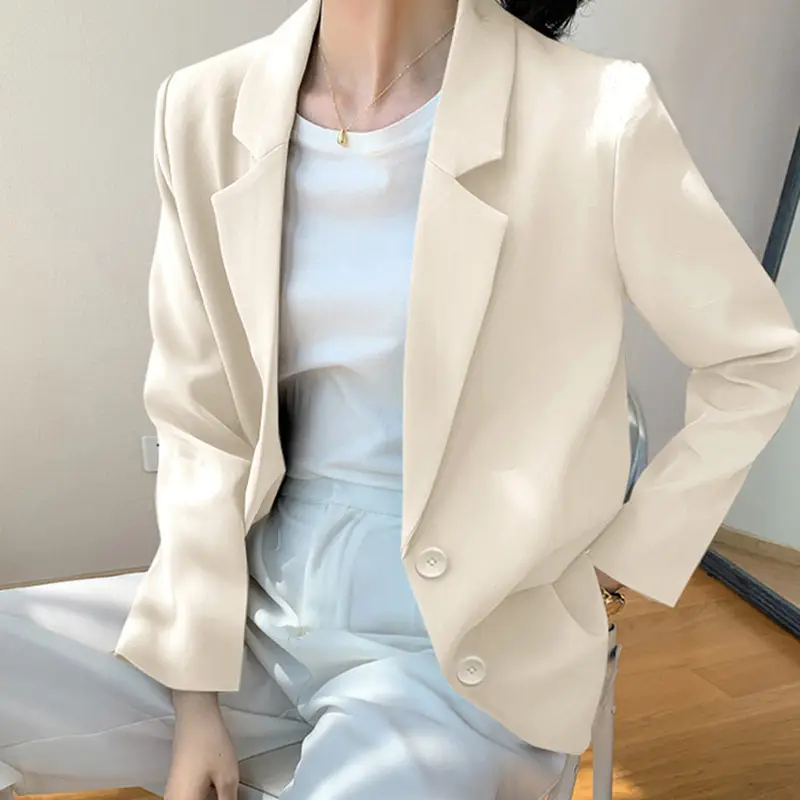 Khaki Small Suit Jacket Women's Trendy Ins Autumn New K-Style Student Loose Retro Chic Slim Casual Women - Image 10