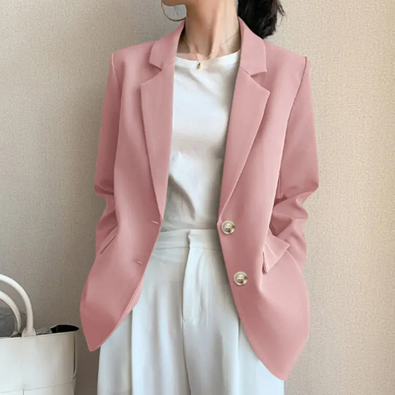 Khaki Small Suit Jacket Women's Trendy Ins Autumn New K-Style Student Loose Retro Chic Slim Casual Women - Image 3