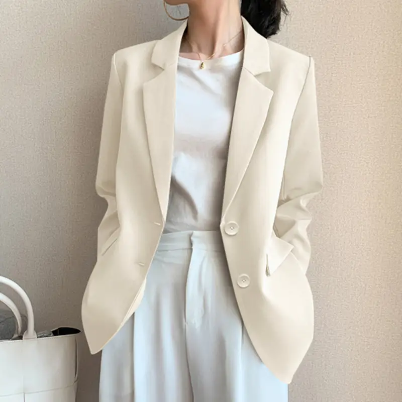 Khaki Small Suit Jacket Women's Trendy Ins Autumn New K-Style Student Loose Retro Chic Slim Casual Women - Image 5