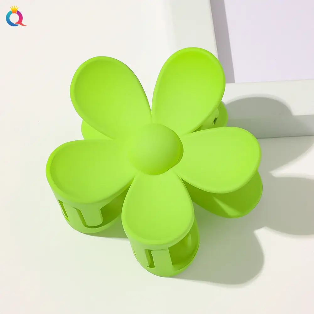 Frosted Big Flower Hairpin-Grass Green