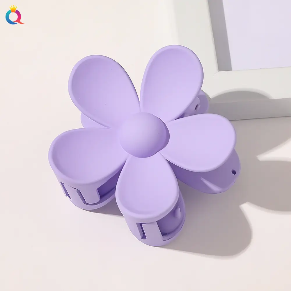 Frosted Big Flower Hairpin-Smoked Clothes Purple