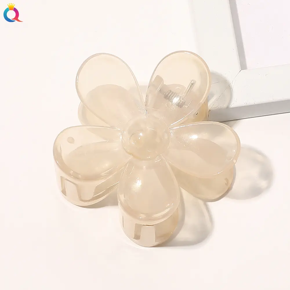 Transparent jelly hairpin-flower light orange