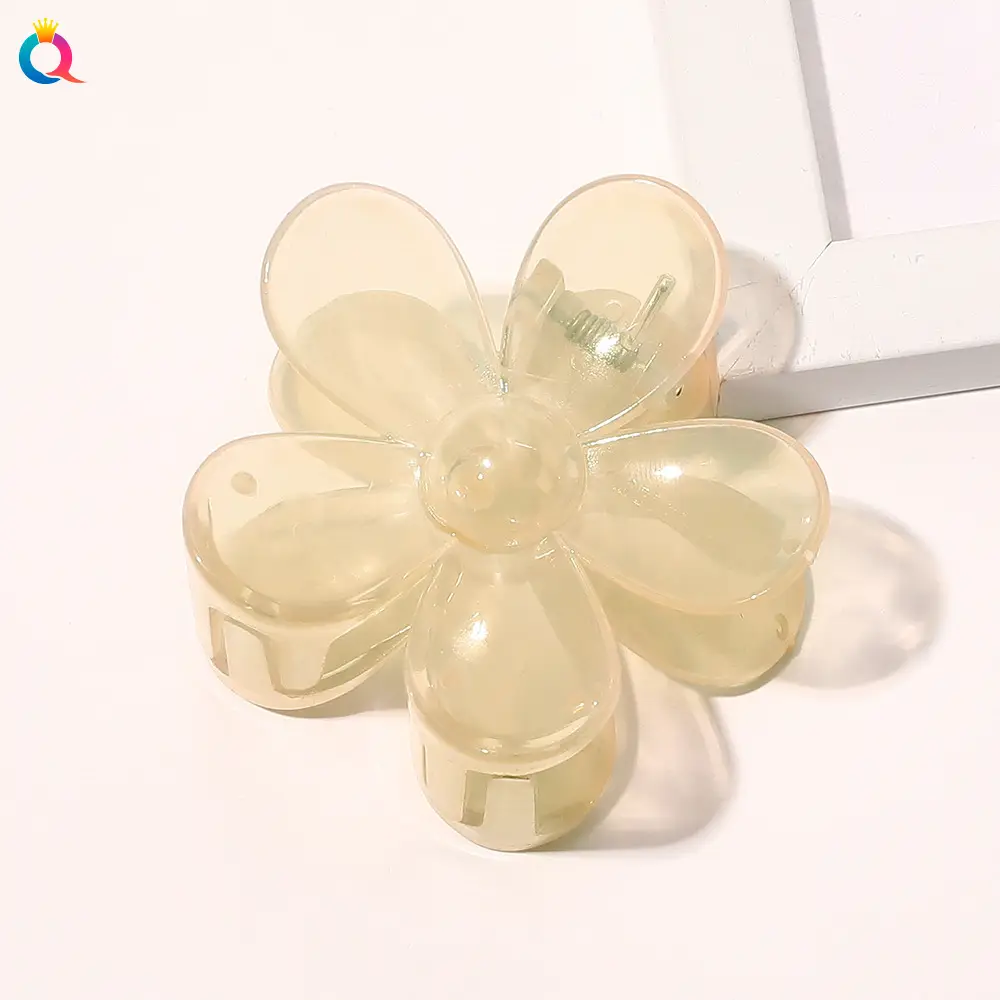 Transparent Jelly Hairpin-Flower Light Yellow
