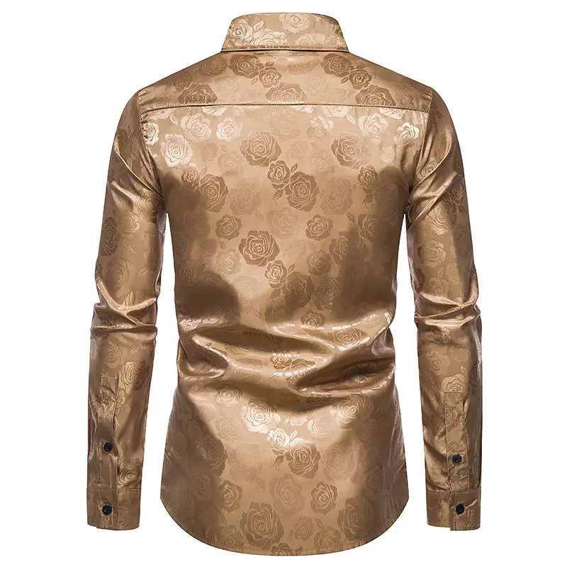 Men's Long Sleeve Rose Printed Shirt 2021 Winter — feature 21