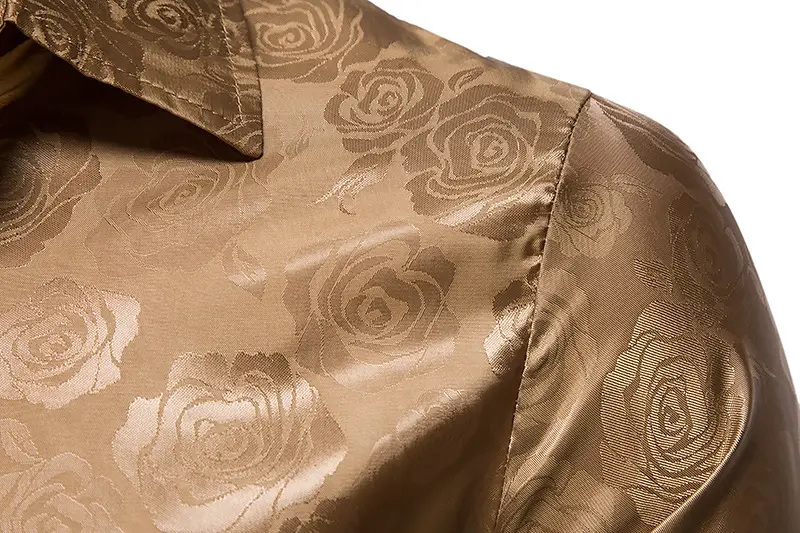 Men's Long Sleeve Rose Printed Shirt 2021 Winter — feature 22