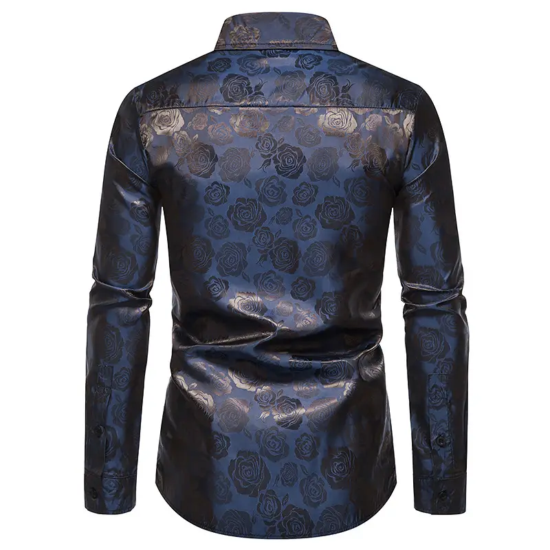 Men's Long Sleeve Rose Printed Shirt 2021 Winter — feature 30