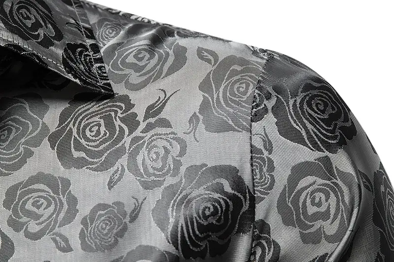 Men's Long Sleeve Rose Printed Shirt 2021 Winter — feature 39