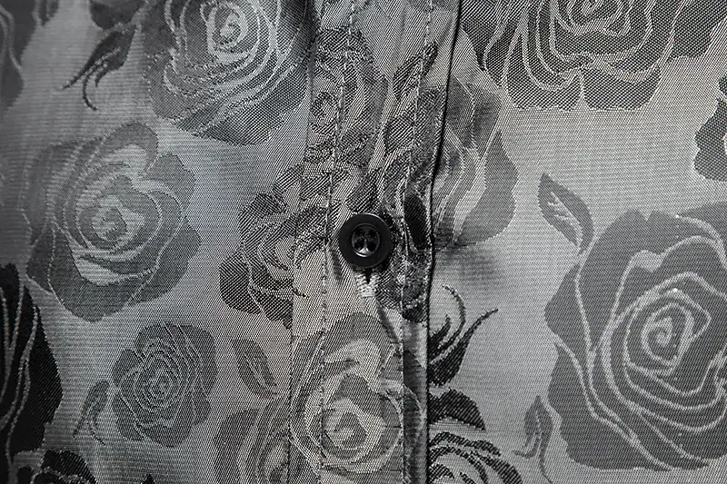Men's Long Sleeve Rose Printed Shirt 2021 Winter — feature 40