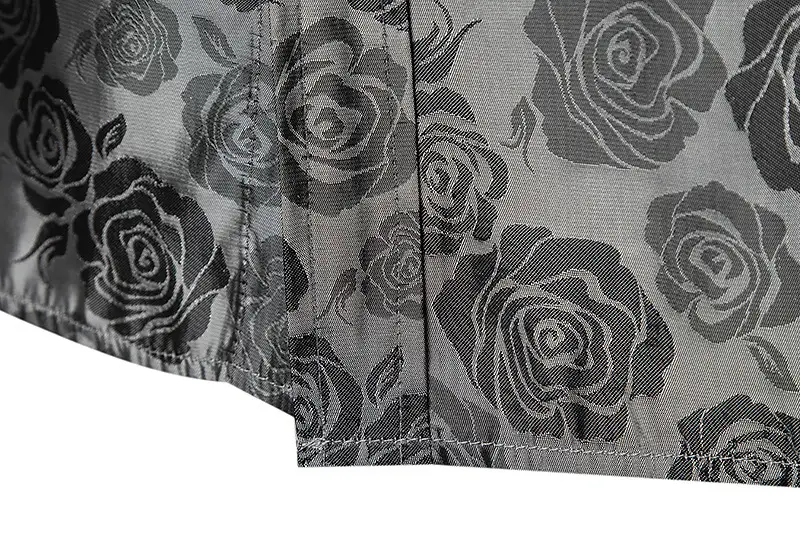 Men's Long Sleeve Rose Printed Shirt 2021 Winter — feature 42