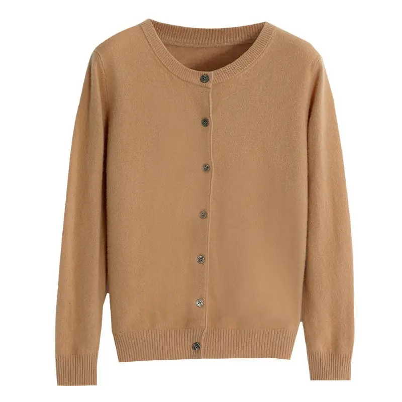 White Knitted Round Neck Cardigan for Women - Image 20