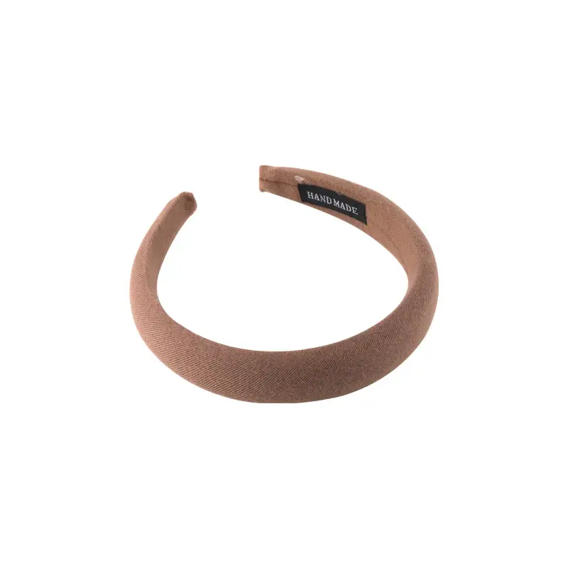 Women Korean Style Sponge Hair Hoop Khaki Solid