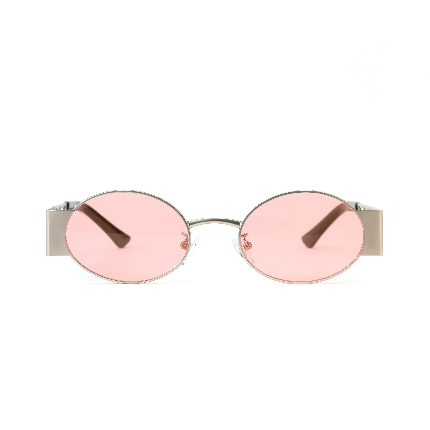 Women Oval Hollow Metal Sunglasses Pink Film European American - Image 8
