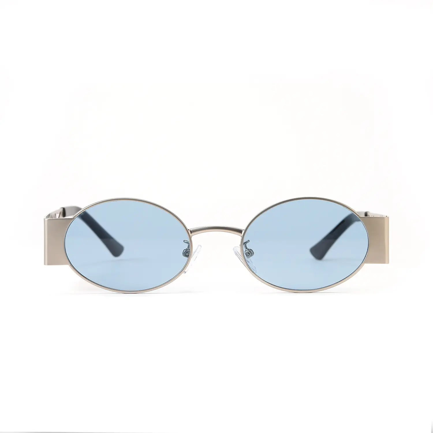 Women Oval Hollow Metal Sunglasses Pink Film European American - Image 9