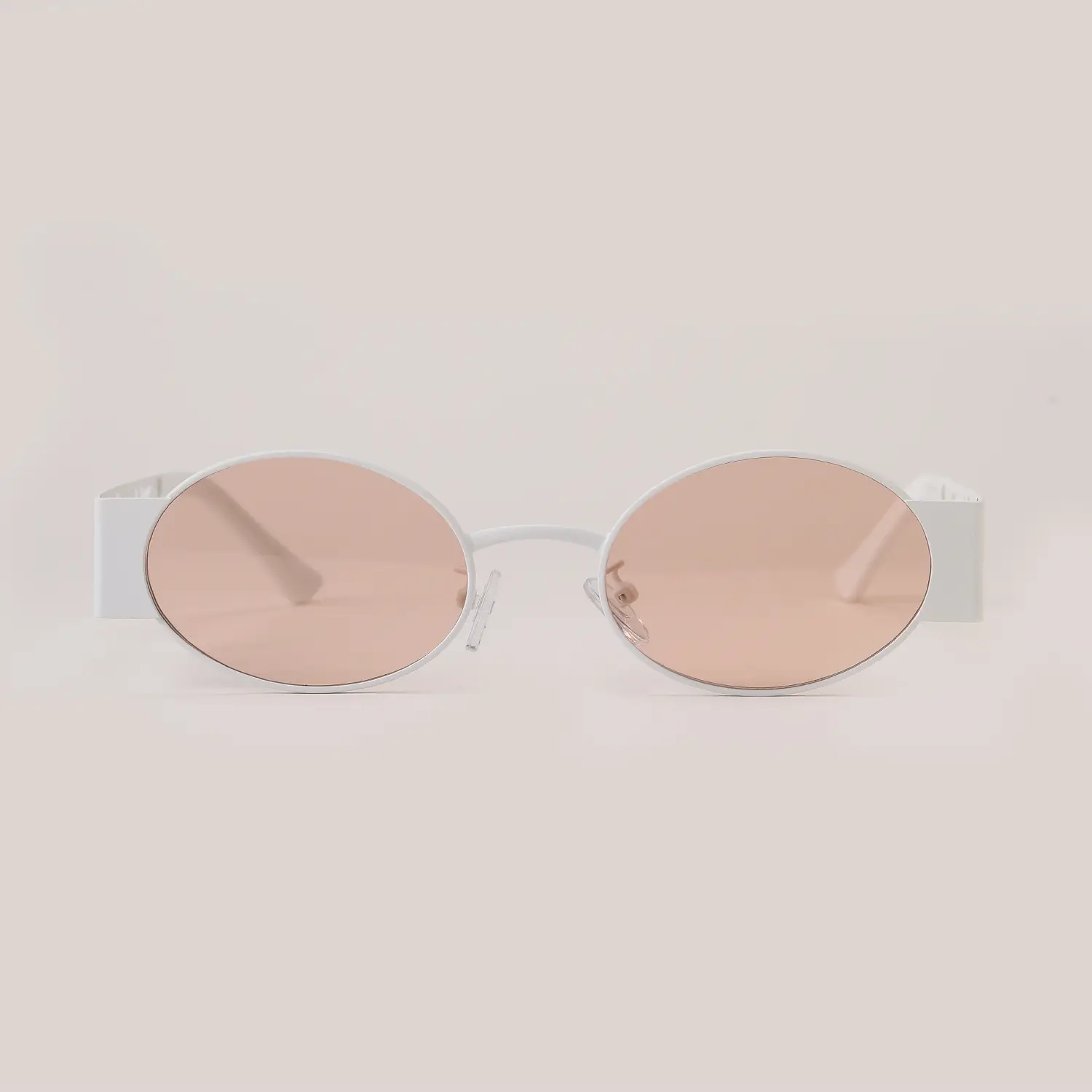 Women Oval Hollow Metal Sunglasses Pink Film European American - Image 10