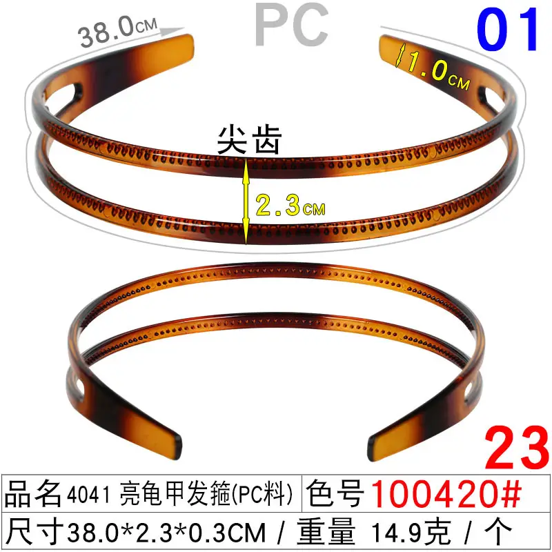 100420#4041 PC material bright tortoise shell hairband