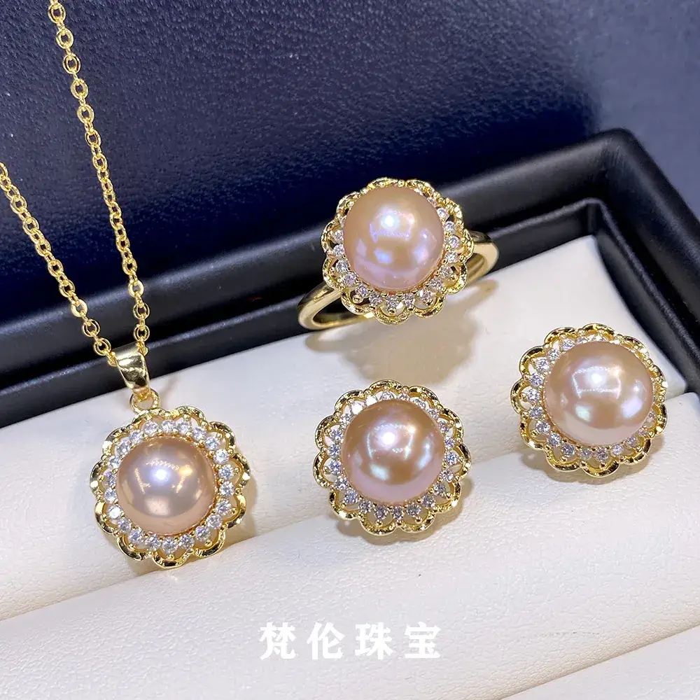 2025 Freshwater Pearl 4-Piece Set Gold Plated - Image 3