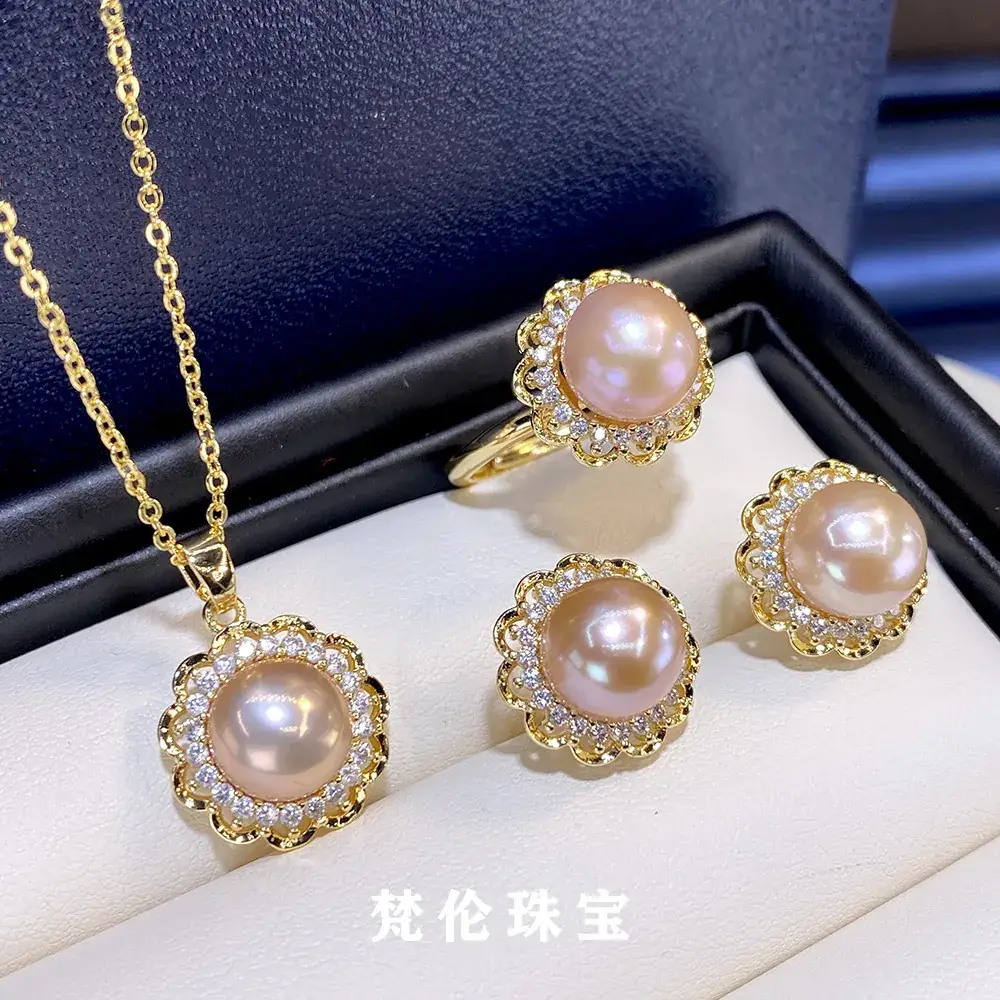 2025 Freshwater Pearl 4-Piece Set Gold Plated - Image 4