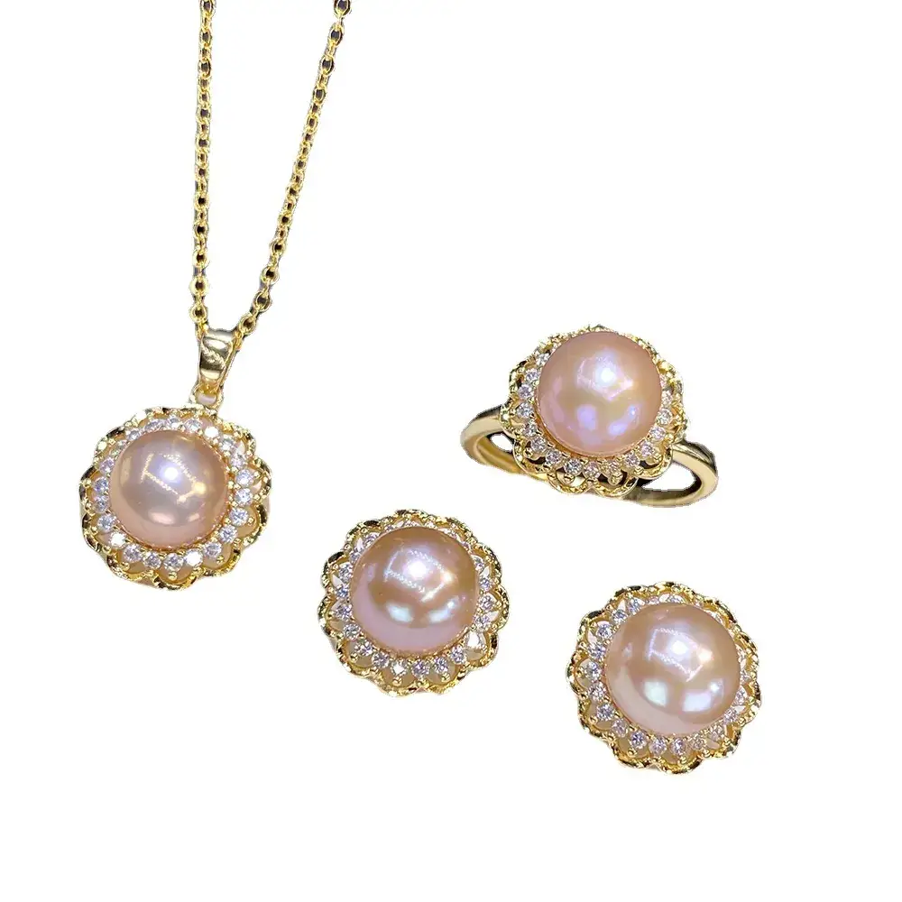 2025 Freshwater Pearl 4-Piece Set Gold Plated - Image 5