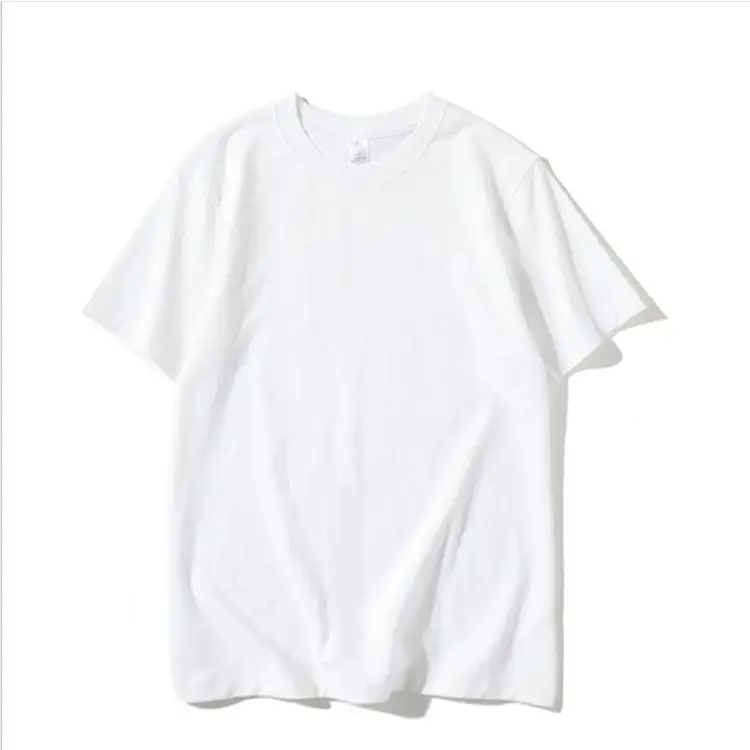 Pure Cotton White Round Neck T-Shirt Loose Large - Image 19
