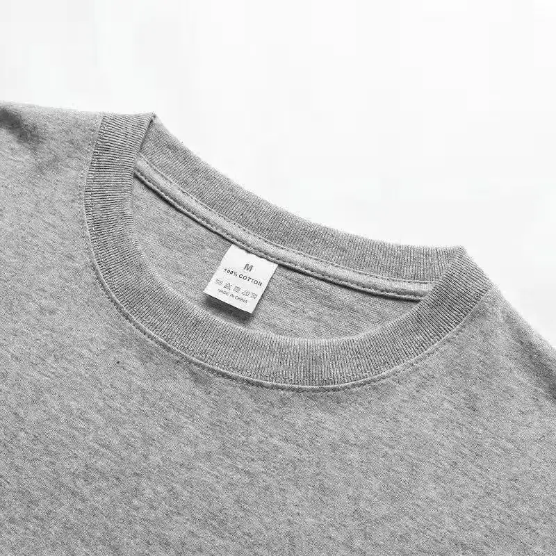 Pure Cotton White Round Neck T-Shirt Loose Large - Image 10