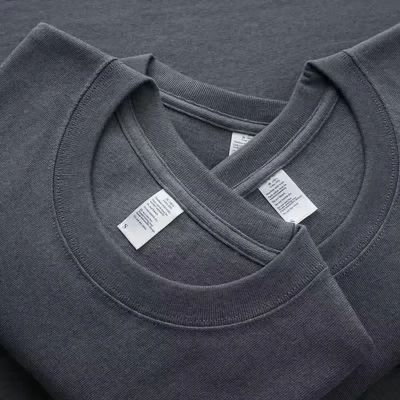 Pure Cotton White Round Neck T-Shirt Loose Large - Image 11