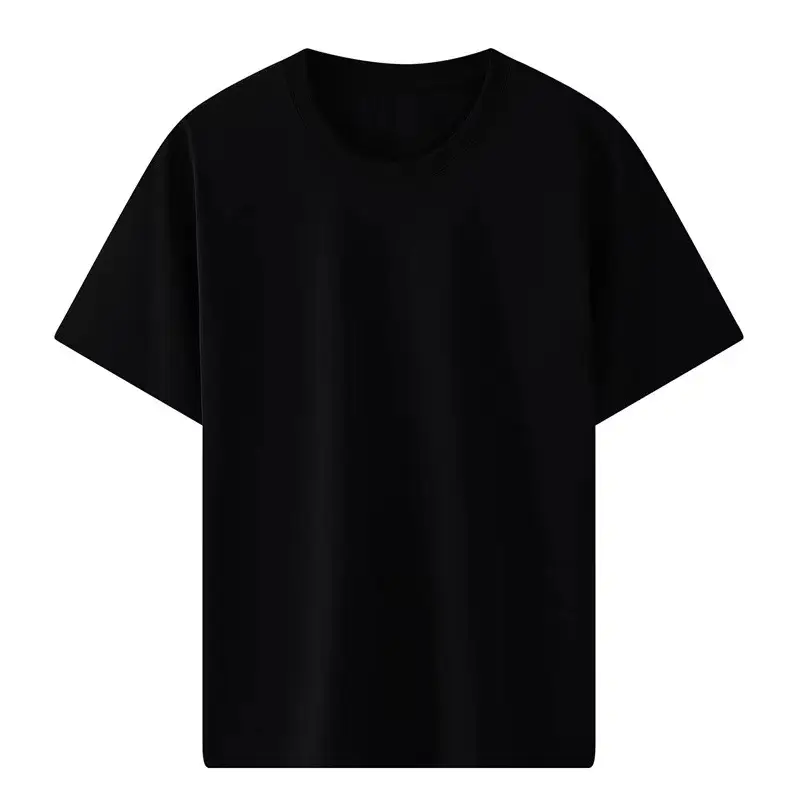 Pure Cotton White Round Neck T-Shirt Loose Large - Image 4