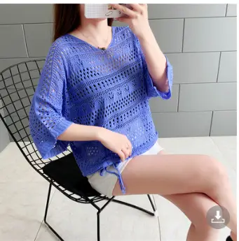 Women's Pink & Black Hollow Knit Two-Piece Top Set