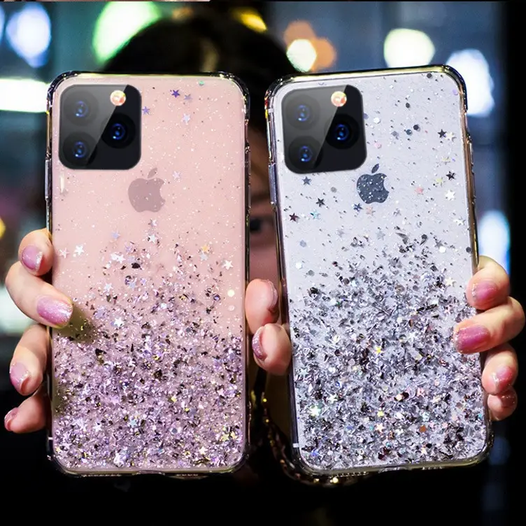 Apple 17Promax 16 1514 Mobile Phone Case Transparent Glitter Starry Sky - Image 6