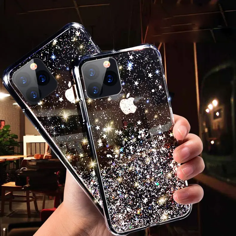 Apple 17Promax 16 1514 Mobile Phone Case Transparent Glitter Starry Sky - Image 7
