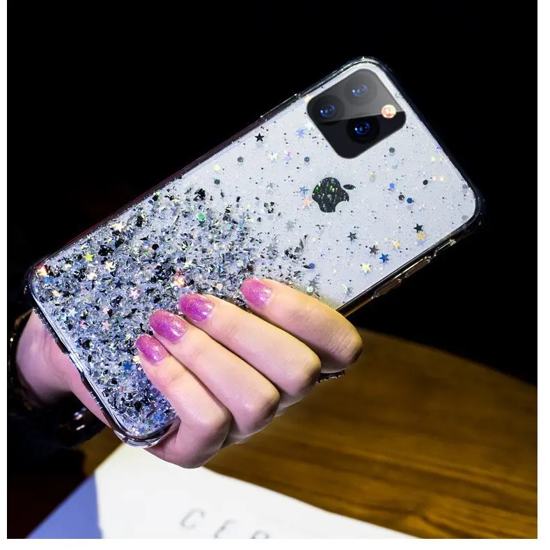 Apple 17Promax 16 1514 Mobile Phone Case Transparent Glitter Starry Sky - Image 8