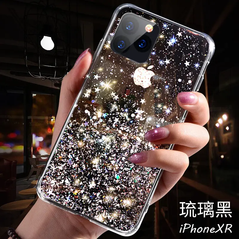 Apple 17Promax 16 1514 Mobile Phone Case Transparent Glitter Starry Sky - Image 3