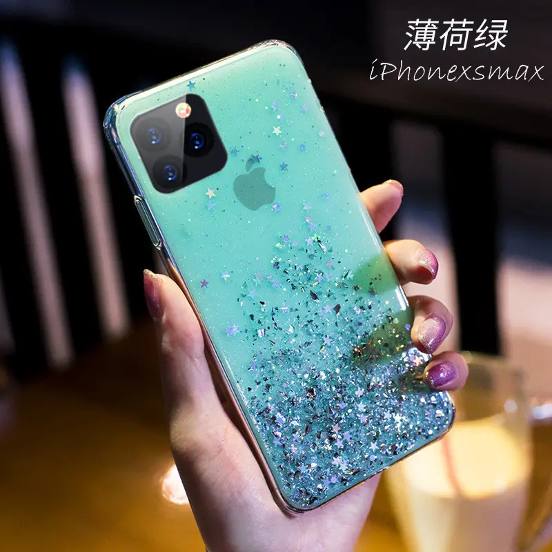 Apple 17Promax 16 1514 Mobile Phone Case Transparent Glitter Starry Sky - Image 4