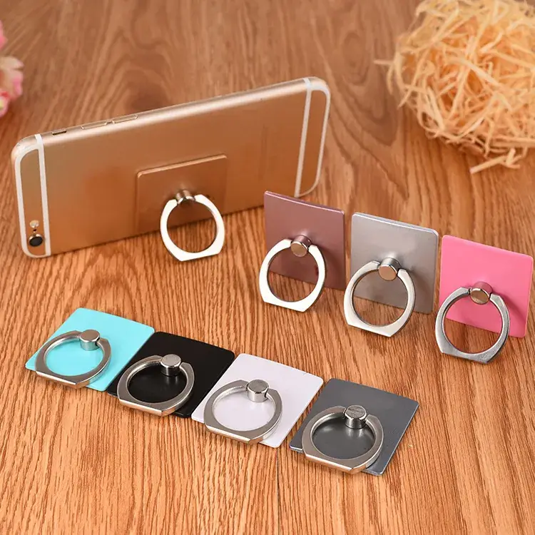 Square Phone Ring Buckle Bracket Gift Logo - Image 3