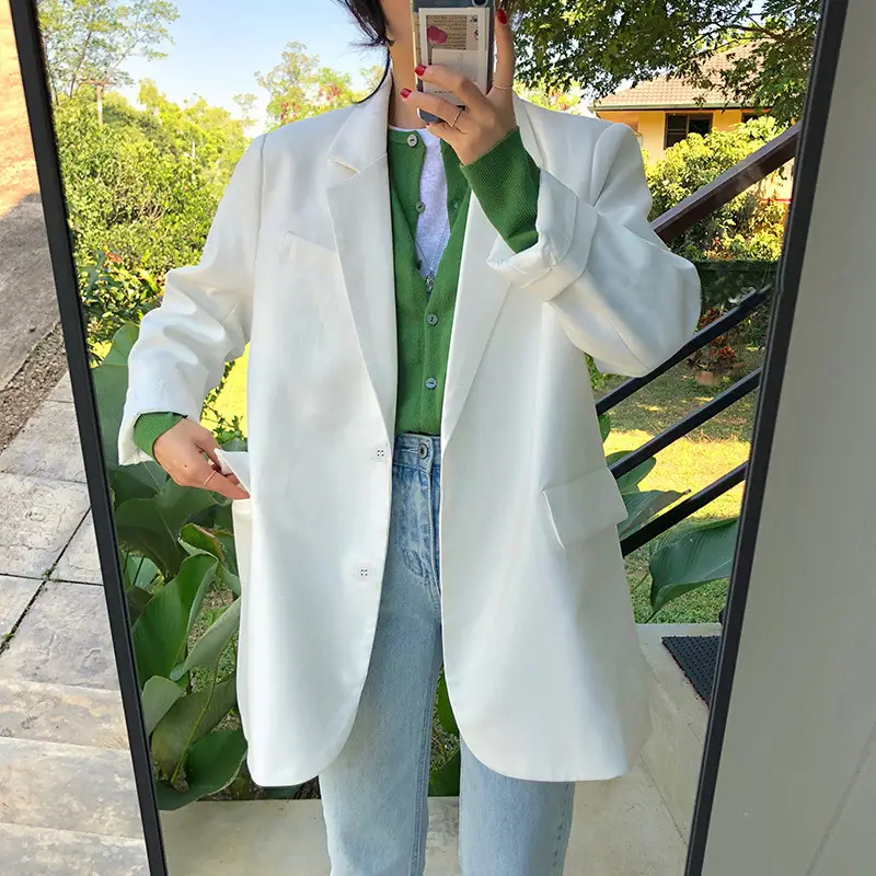 Petite Korean Style Loose Fit Blazer Pink Spring Autumn 2026 - Image 7