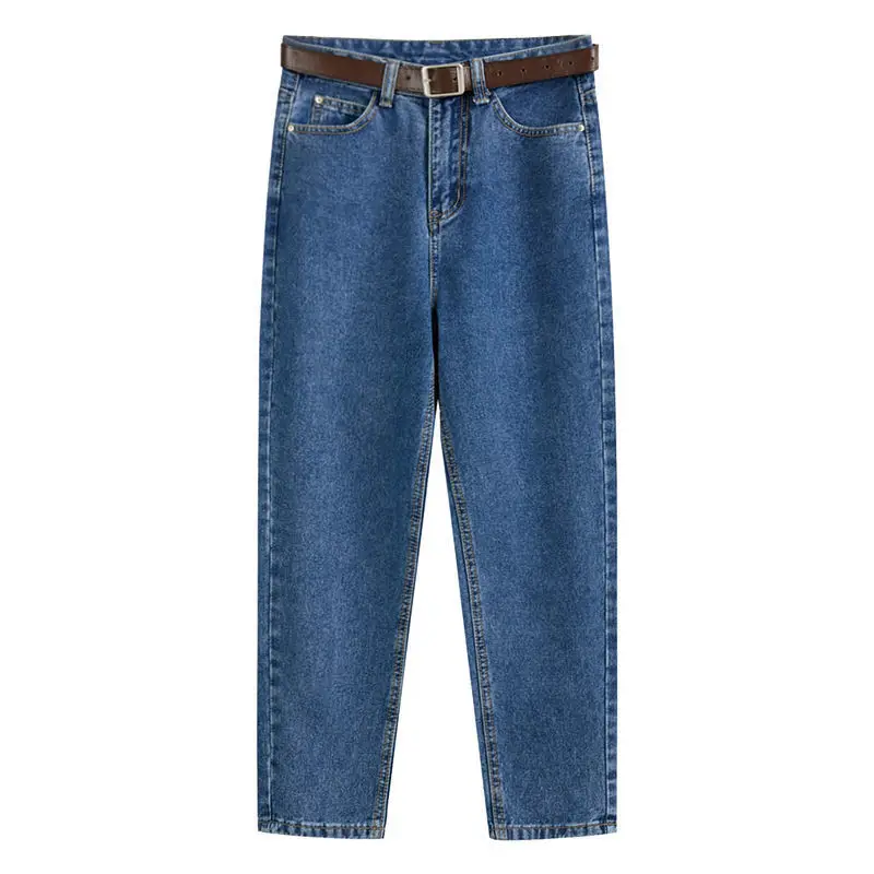 Women's Blue Denim Jeans Slim Fit Plus Size Radish Harem - Image 10
