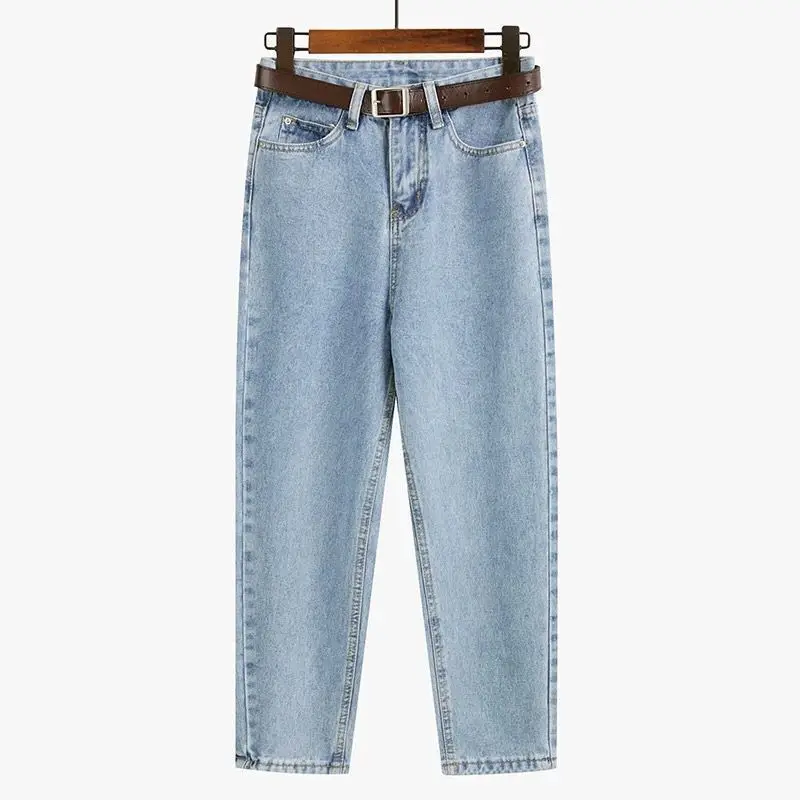Women's Blue Denim Jeans Slim Fit Plus Size Radish Harem - Image 2