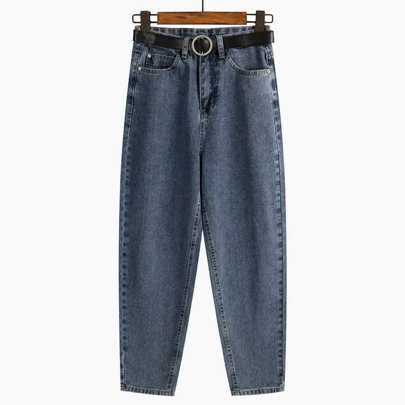 Women's Blue Denim Jeans Slim Fit Plus Size Radish Harem - Image 5
