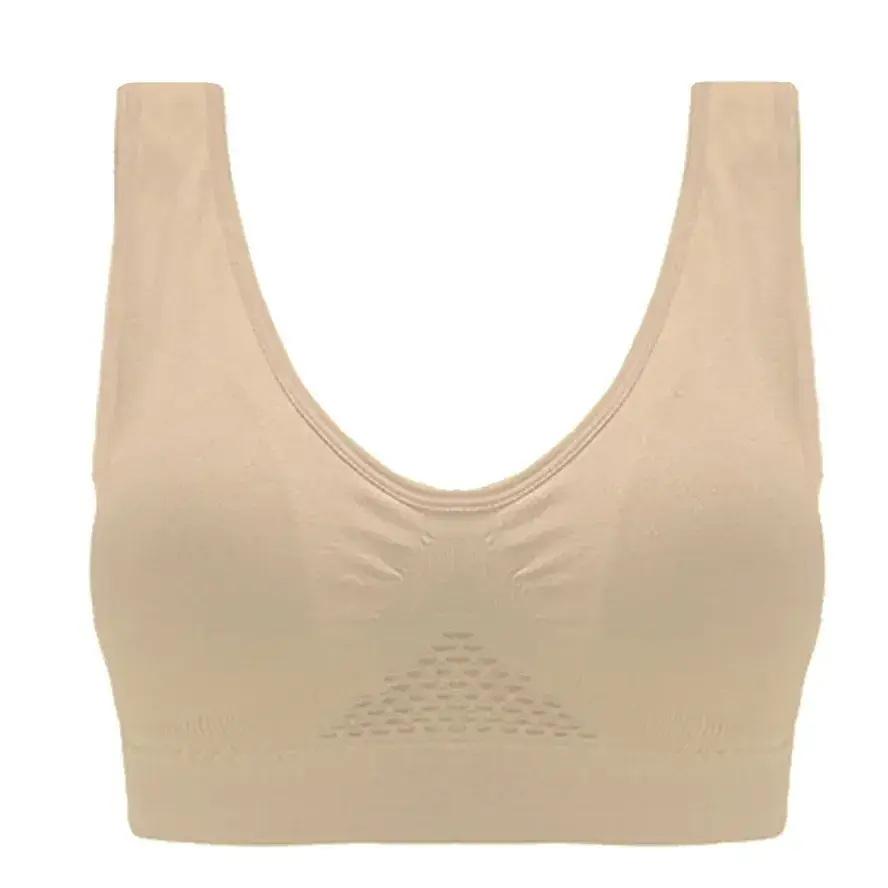 Plus Size Hollow Mesh Wireless Yoga Bra Red - Image 3