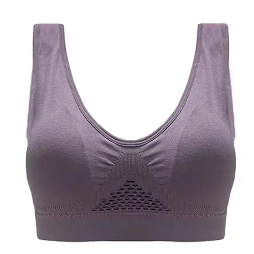 Plus Size Hollow Mesh Wireless Yoga Bra Red - Image 6