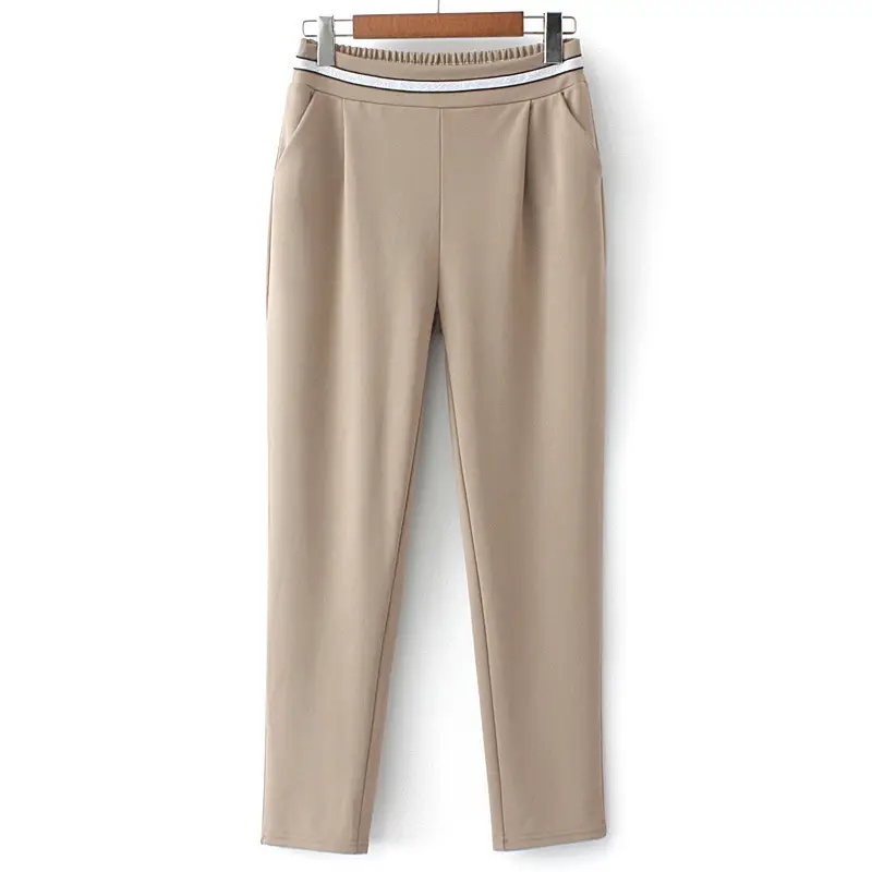 Black Elastic Waist Harem Pants for Women Plus Size - Image 5
