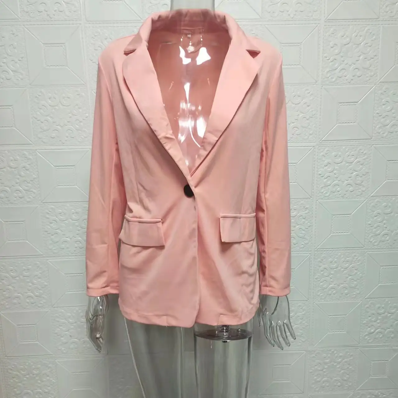 2024 Women's Pink Slim Fit Lapel Blazer Suit — feature 16