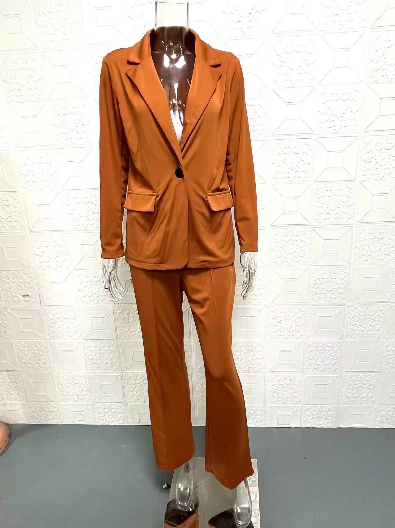 2024 Women's Pink Slim Fit Lapel Blazer Suit — feature 8