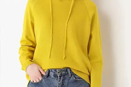 Women's Red Hooded Sweatshirt Knitted Cotton Loose Lazy Style — feature 12