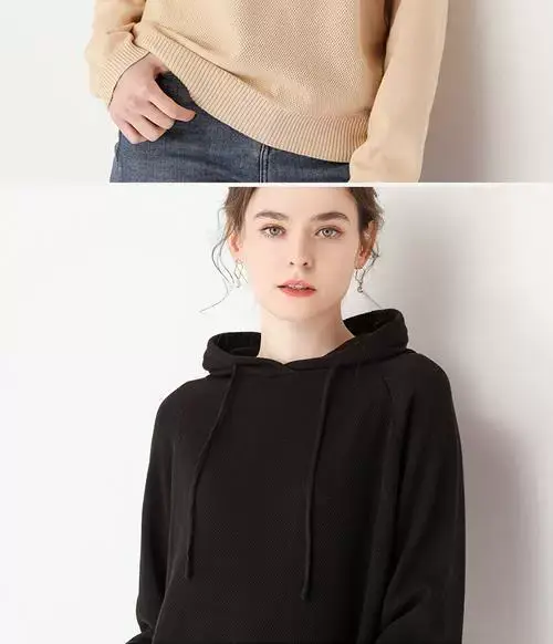 Women's Red Hooded Sweatshirt Knitted Cotton Loose Lazy Style — feature 15