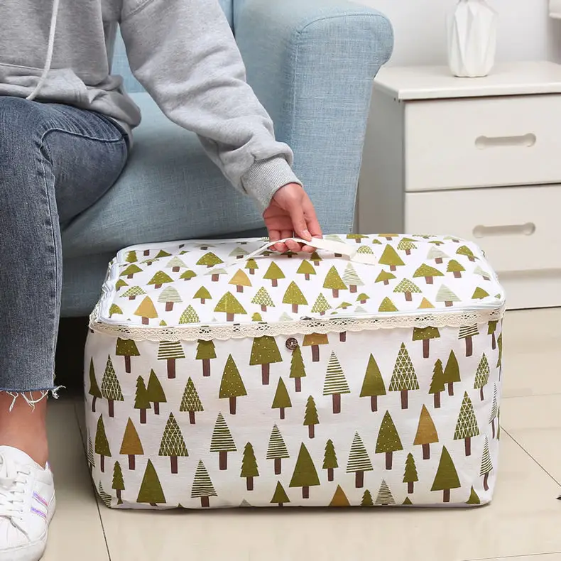 Large Winter Quilt Storage Bag with Zipper & PE Layer — feature 17