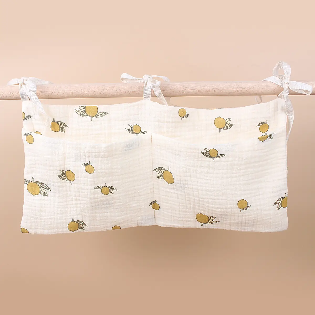 Pure Cotton Baby Storage Bag Beige Stroller Toy Bag - Image 10
