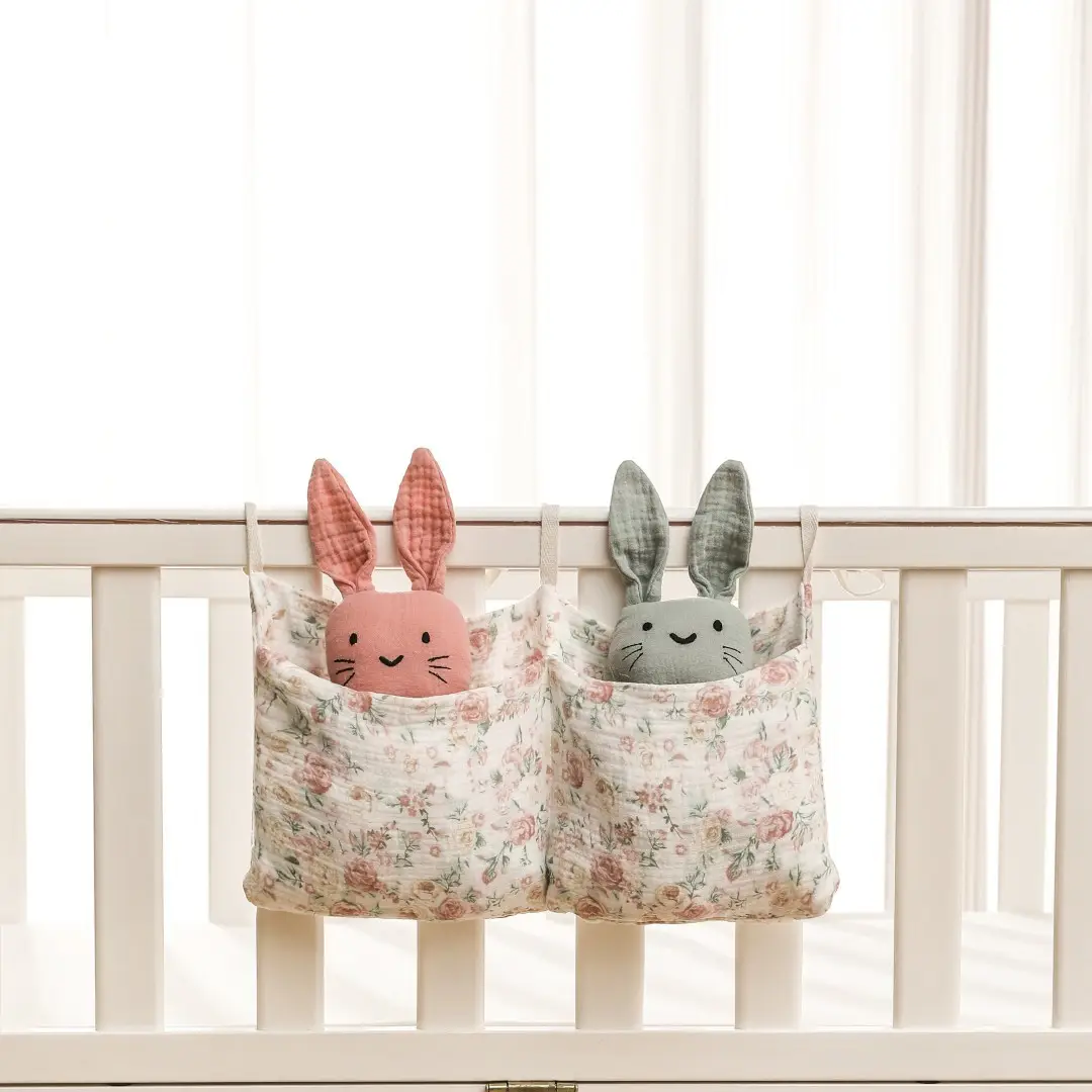 Pure Cotton Baby Storage Bag Beige Stroller Toy Bag - Image 16
