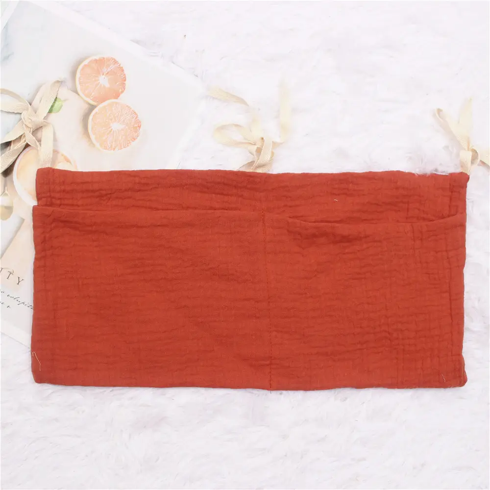 Pure Cotton Baby Storage Bag Beige Stroller Toy Bag - Image 2