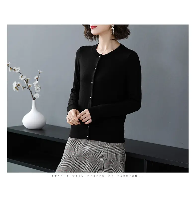 Women's Blue Knitted Cardigan Spring Autumn Casual Wear — feature 22
