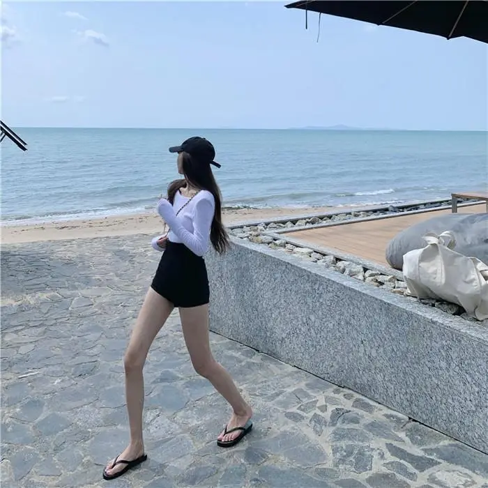 Women Black Slim Fit High Waist Shorts 2021 — feature 9